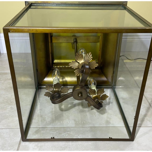 Large Four-Sides Pagoda Style Hanging Steel Lantern/Chandelier For Sale - Image 11 of 12