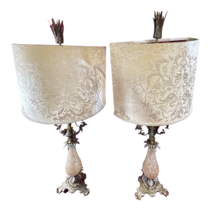 Pair of 1960s Regency Murano Style Lamps