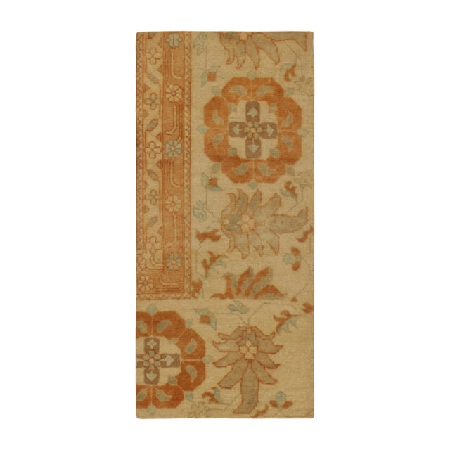 Orange Rug & Kilim’s Persian Sultanabad Style Rug With Orange & Blue Floral Pattern For Sale - Image 8 of 8