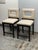 Contemporary Bespoke Leather + Wood Counter Stools, Pair For Sale - Image 3 of 12