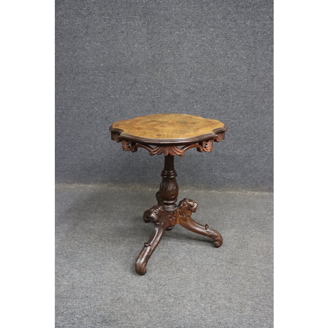 Brown Victorian Black Forest Style Marquetry Walnut & Satinwood Occasional Table For Sale - Image 8 of 15