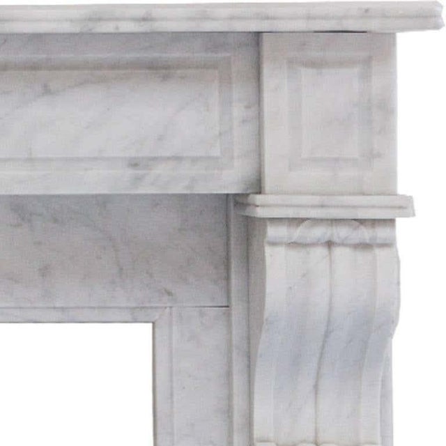19th Century Louis Philippe Carrara Marble Fireplace Mantel For Sale - Image 3 of 6