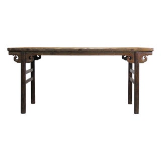72" Long Elm Wood Console Table For Sale