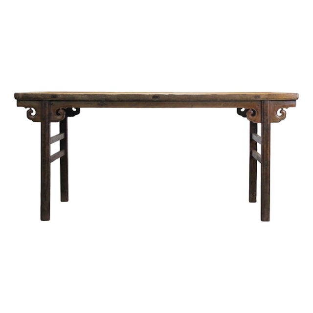 72" Long Elm Wood Console Table For Sale