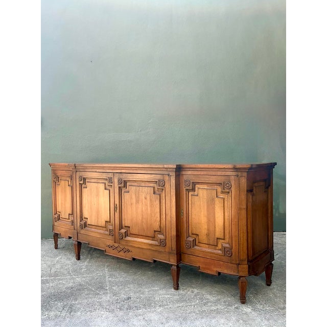 Vintage Notched Millwork Credenza For Sale - Image 4 of 12