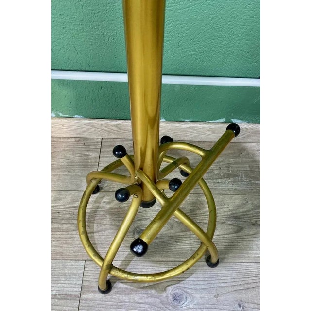 Metal Vintage Gold & Red Bar Stool For Sale - Image 7 of 9