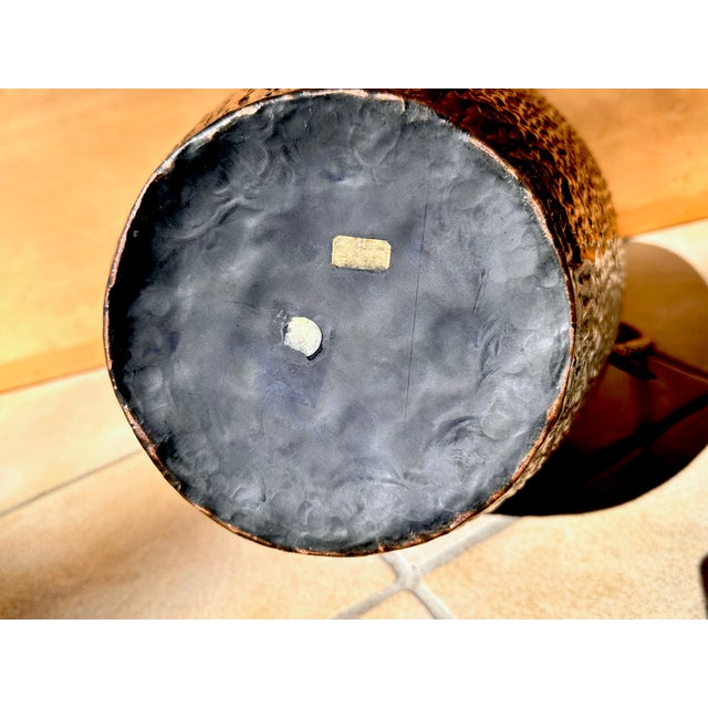 Metal Large Jug Vase in Embossed Copper attributed to Egidio Casagrande, Italy, 1950s For Sale - Image 7 of 15