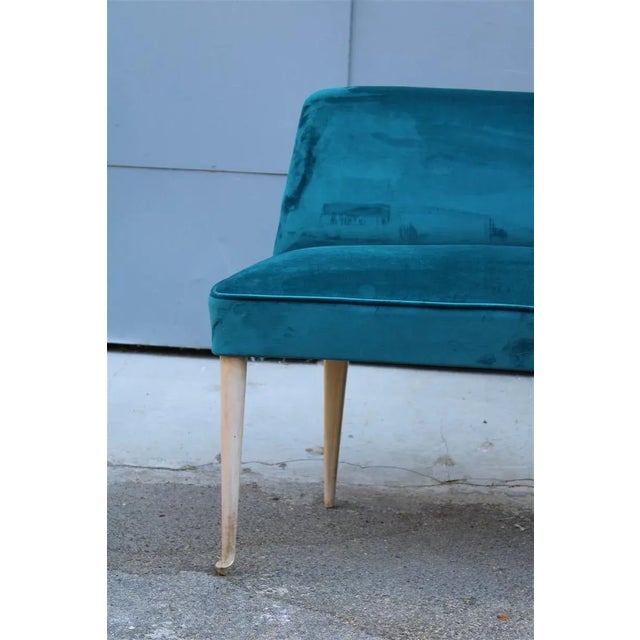 Italian Green Velvet Piccolo Sofa, 1950s For Sale - Image 9 of 12