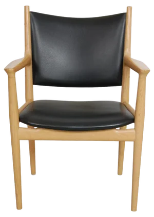 Pp-513 Armchair in Oak and Black Leather by Hans Wegner, 1990s