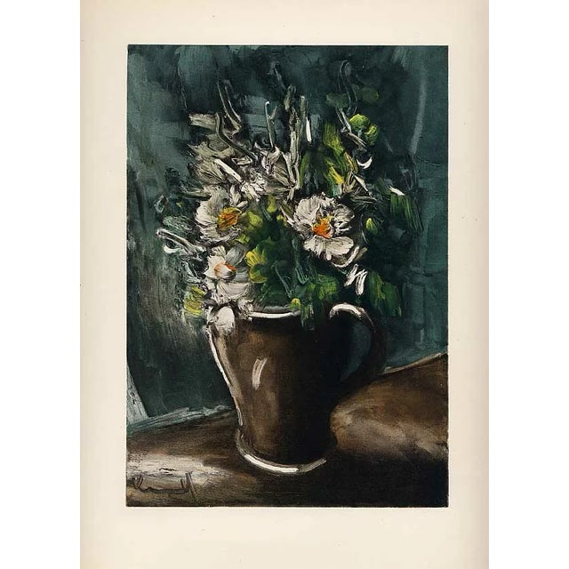 Modern 1958 Vlaminck Lithograph 39 Flowers in a Stoneware Jug For Sale - Image 3 of 3
