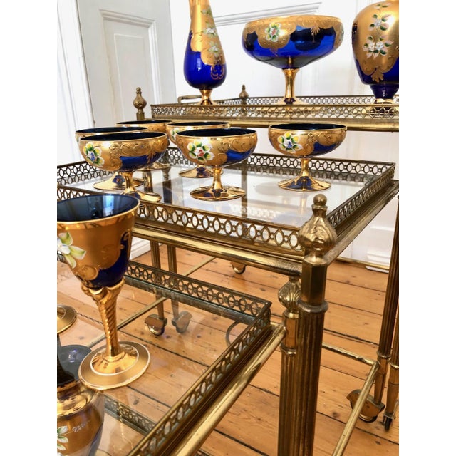 Gold Art Deco Style Nesting Tables in Brass, 1950s, Set of 3 For Sale - Image 8 of 11