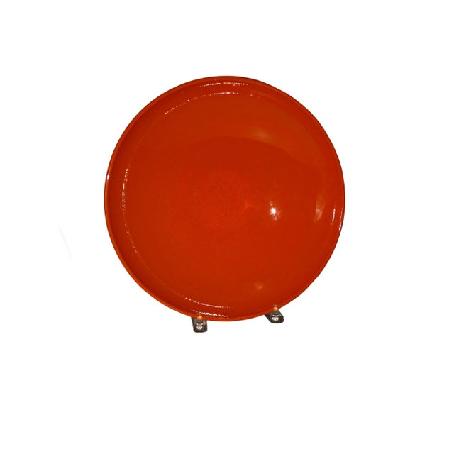 1970s Vintage West German Pottery Orange Bowl For Sale - Image 5 of 5