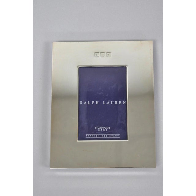 Lauren, Ralph Lauren Silver Plated "Normandy" Modern 5x7 Photo Picture Frame with RL Hallmark and Glass Front (A),...