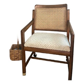 Vintage Mid-Century Cane Back Desk Chair For Sale