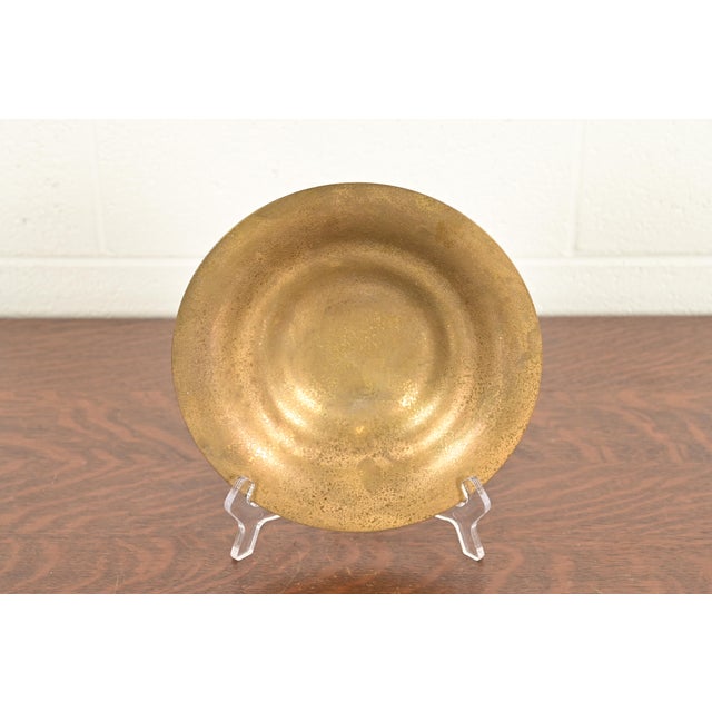 A gorgeous antique Arts & Crafts or Art Deco period gilt bronze plate or shallow bowl By Tiffany Studios (signed to the...