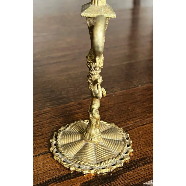 Early 20th Century Vintage Gilt Bronze Pocket Watch Stand in Lamppost Form For Sale - Image 5 of 12