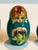 Late 20th Century Set of 5 Mint Condition Vintage Hand-Painted Matryoshka Nesting Dolls, 5-Piece Green Laquer With Gold Black and Red Accents For Sale - Image 5 of 14