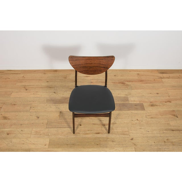 Black Mid-Century Modern Rosewood Dining Chairs, Denmark, 1960s, Set of 4 For Sale - Image 8 of 18