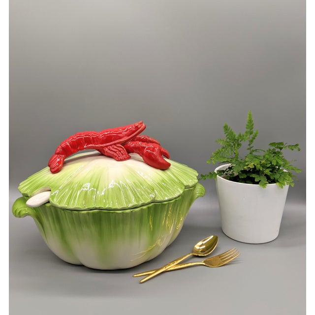 Vintage Nautical Lobster Cabbage Tureen 3 Pieces Chairish