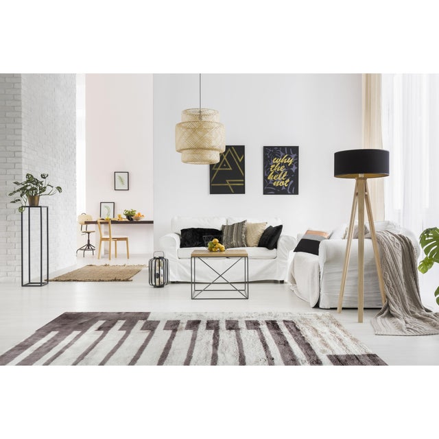 8x10 Nadia Mira Brown Geometric Modern Hand Knotted Wool Carpet Rug For Sale - Image 4 of 9