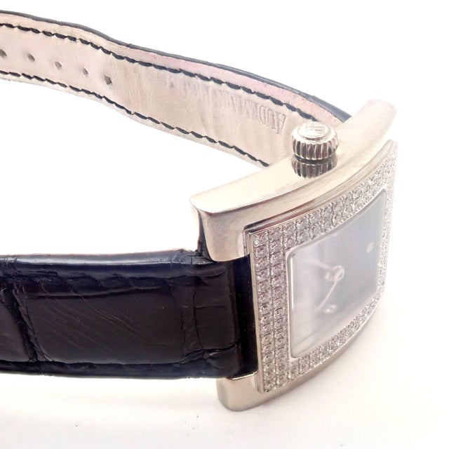 Vintage Audemars Piguet 18k White Gold 1.15ct Diamond Ladies Watch For Sale - Image 11 of 11