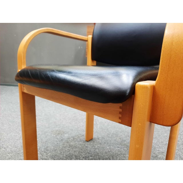 Mid-Century Beechwood and Leather Chairs from Wilde + Spieth, 1970s, Set of 2 For Sale - Image 11 of 14