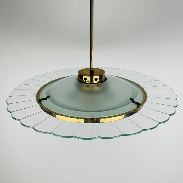 Vintage Disk Chandelier attributed to Pietro Chiesa for Fontana Arte, Italy, 1940s For Sale - Image 15 of 18