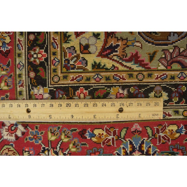 1880s Ivory Medallion Antique Persian Tabriz Rug 4' 10'' X 6' 0'' Knotted Wool Carpet For Sale In New York - Image 6 of 6