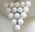 Italian chandelier with glossy white Murano glass globes mounted on polished chrome metal finish frame / Made in Italy by...