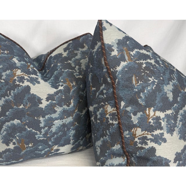 Transitional Anna Elizabeth for Greenhouse Fabrics Tapestry in Baltic 22" Pillows-a Pair For Sale - Image 3 of 4