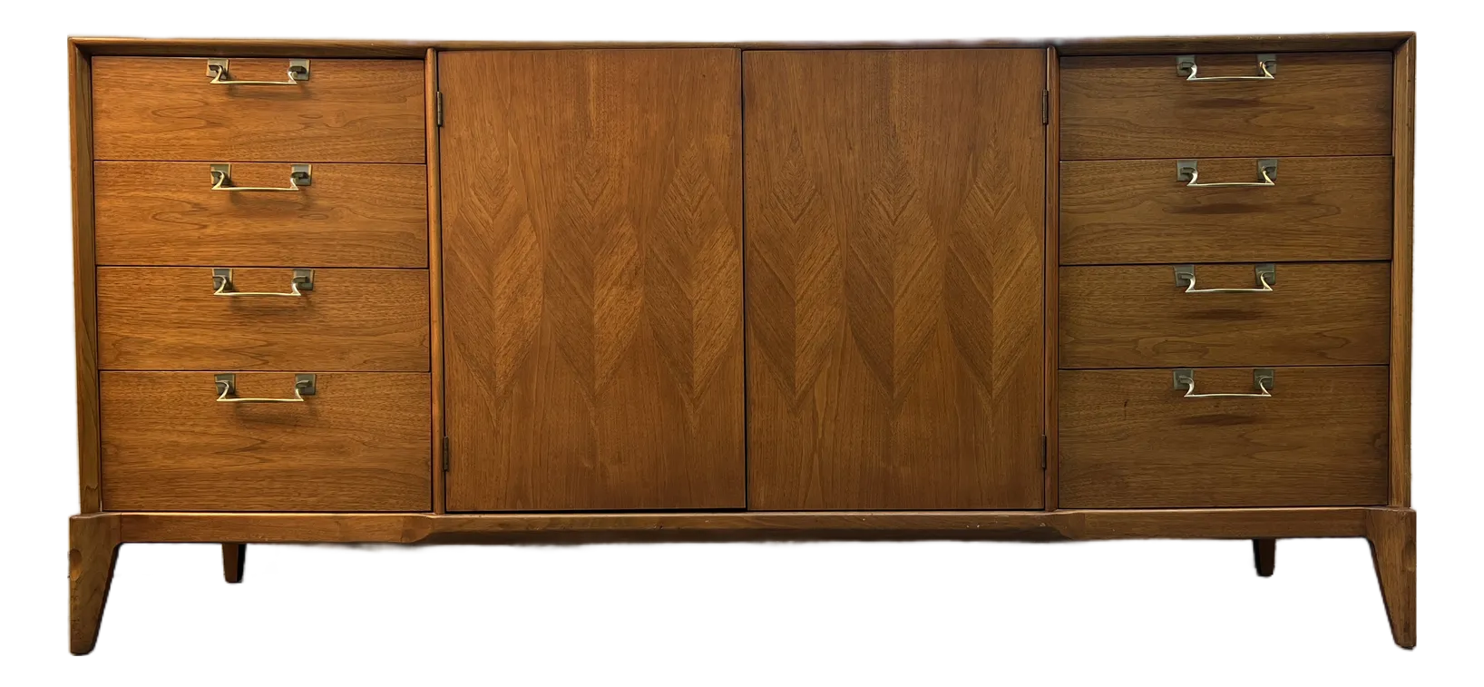 red lion furniture company dresser Red Lion Vintage Mid Century Modern Walnut & Burl Lowboy Dresser c. 1960s