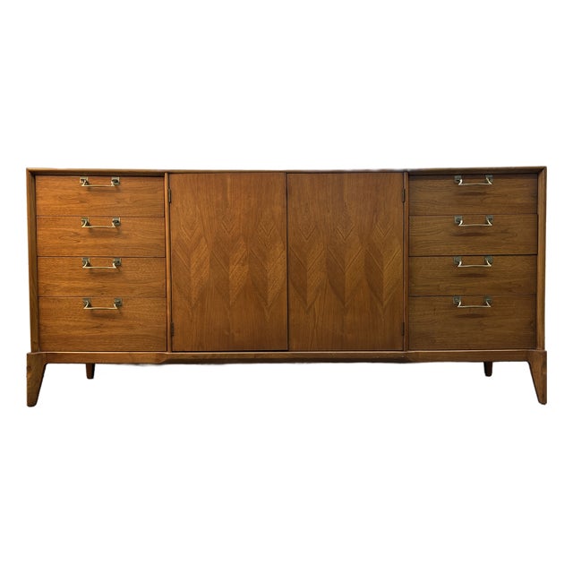 Mid-Century Parquet Dresser by Red Lion Furniture Table Co Inc., Attributed For Sale