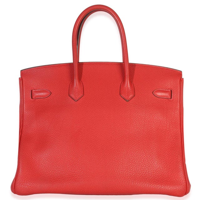 Rouge Casaque Togo Birkin 35 PHW For Sale - Image 4 of 8