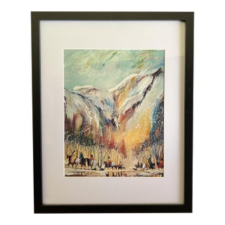 1990s After Earl Biss Print - "Riding Below Prior Gap With Dogs", Framed For Sale