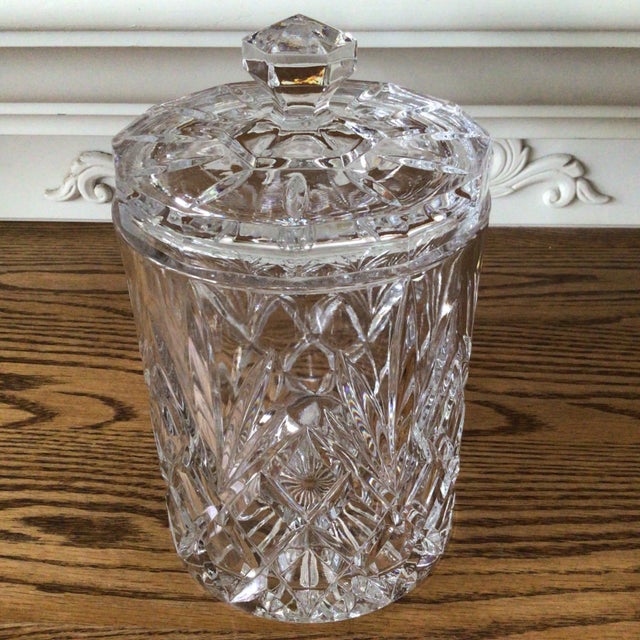 Biscuit Jar With Tongs Bohemia Czech Republic Cut Crystal For Sale In Sacramento - Image 6 of 13