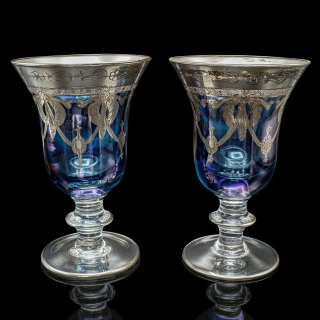 Glass Set of 12 Vintage Wine Goblets, Italian, Handmade, Champagne Glasses, Liqueurs For Sale - Image 7 of 12