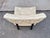 Cream Vintage Mid-Century Modern Slipper Lounge Chair, Ebonized Frame, Chrome Ball Casters, Tufted Brocade, Probber Style For Sale - Image 8 of 11