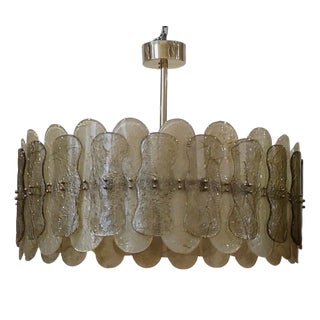 Mid-Century Chandelier in Murano Art Glass and Brass, 2000 For Sale