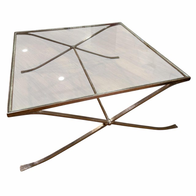 Nancy Corzine Nancy Corzine Hollywood Regency Style Cocktail Table in White Gold For Sale - Image 4 of 5