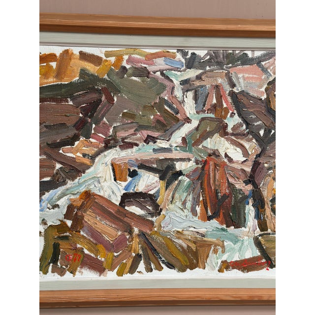 Olle Blomberg, Waterfall, 1972, Oil on Canvas, Framed For Sale - Image 17 of 18