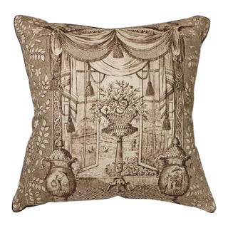 Chinoiserie Print Pillow Cover For Sale