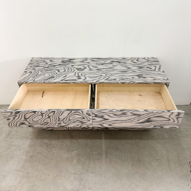 Vintage 80s Postmodern Dresser Ettore Sottsass Veneer | Memphis Style Retro Furniture For Sale - Image 11 of 12