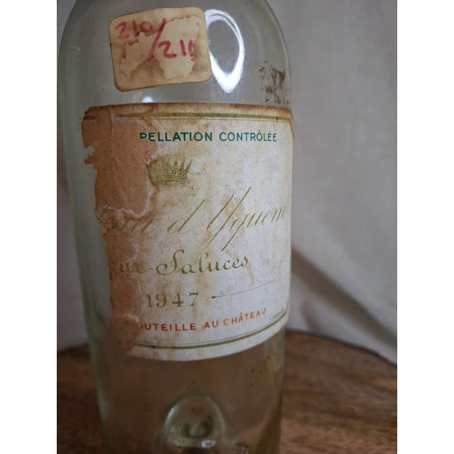 Vintage 1947 Chateau d'Yquem Empty Wine Bottle 750ml Sauternes Lur-Saluces France For Sale - Image 4 of 11
