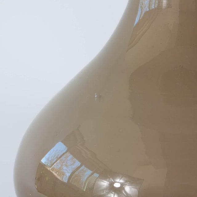 Vintage Portuguese Grey Opaline Glass Table Lamp, 1960s For Sale - Image 6 of 13