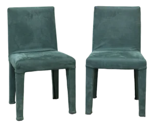 Set of Vintage Green Suede Chairs, 2010s