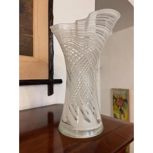 1980s Vintage Glass Vase, 1980s For Sale - Image 5 of 8