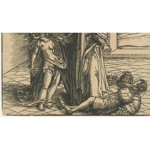 Circle of Hans Burgkmair the Elder, Saint Radegonde Exorcising a Demon, 1516, Woodcut For Sale - Image 5 of 9