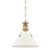 Hudson Valley Lighting Mark D. Sikes Painted No.2 1-Light Small Pendant, Aged Brass/Off White For Sale