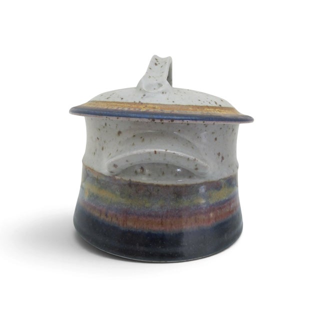 Signed Ralph Lodewick Stoneware PNW Studio Pottery Crock Jar Pot With Lid For Sale In Portland, OR - Image 6 of 11