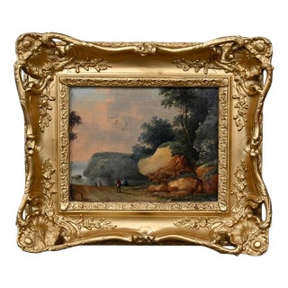 After Jean Pillement, Path Opening Onto the Sea, Oil on Panel, Late 19th Century For Sale